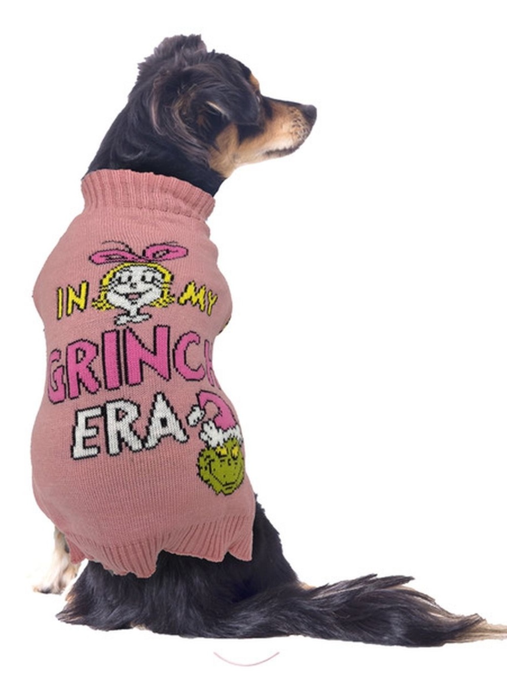Dr. Seuss In My Grinch Era Pink Dog Pet Sweater Size S Christmas